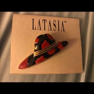 Vintage brooch hat new latasia made in USA